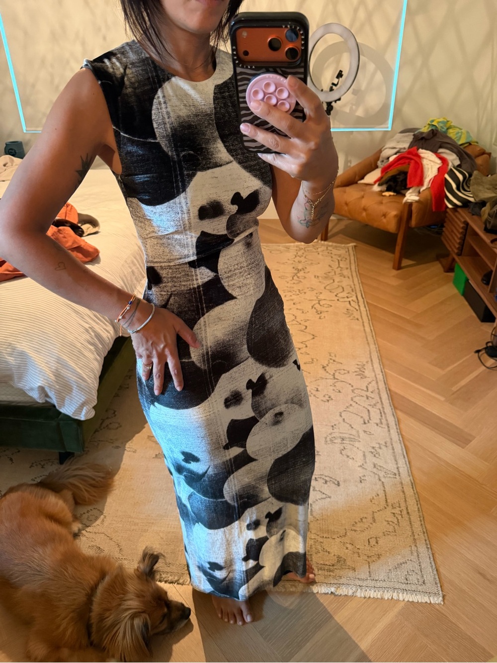 LOEWE
Balloon Graphic-Print Velour Maxi Dress
